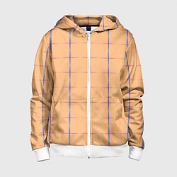 Толстовка на молнии детская Color beige blue cross, цвет: 3D-белый