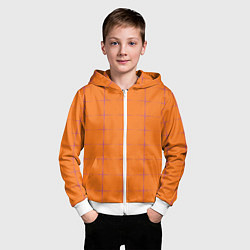 Толстовка на молнии детская Color orange stripe, цвет: 3D-белый — фото 2