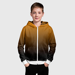 Толстовка на молнии детская Orange gradient, цвет: 3D-белый — фото 2