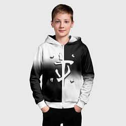 Толстовка на молнии детская Doom black geometry, цвет: 3D-белый — фото 2