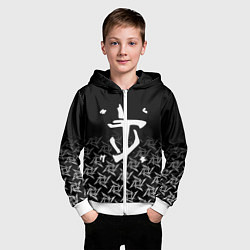 Толстовка на молнии детская Doom ninja, цвет: 3D-белый — фото 2
