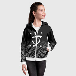 Толстовка на молнии детская Doom ninja, цвет: 3D-белый — фото 2