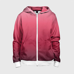 Толстовка на молнии детская Градиент гранатовый, цвет: 3D-белый