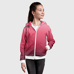 Толстовка на молнии детская Градиент гранатовый, цвет: 3D-белый — фото 2