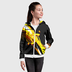 Толстовка на молнии детская Doom геометрия из полос, цвет: 3D-белый — фото 2