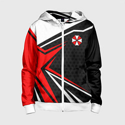 Толстовка на молнии детская Umbrella - red uniform, цвет: 3D-белый