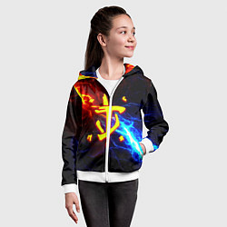 Толстовка на молнии детская Doom шторм с молниями, цвет: 3D-белый — фото 2