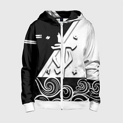 Толстовка на молнии детская Doom стильная геометрия, цвет: 3D-белый