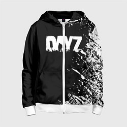 Толстовка на молнии детская Dayz брызги красок, цвет: 3D-белый