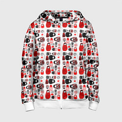 Детская толстовка на молнии Много матрешек