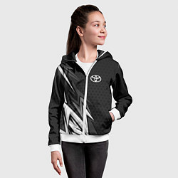 Толстовка на молнии детская Toyota - монохром, цвет: 3D-белый — фото 2