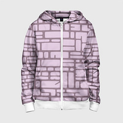 Толстовка на молнии детская Кирпичная кладка, цвет: 3D-белый