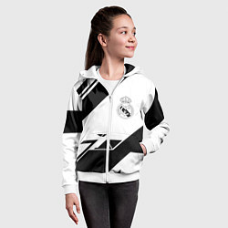 Толстовка на молнии детская Real Madrid geometry, цвет: 3D-белый — фото 2