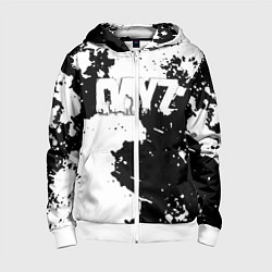 Толстовка на молнии детская Dayz Брызги красок черно белый, цвет: 3D-белый