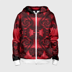 Толстовка на молнии детская Бесконечное кружево, цвет: 3D-белый