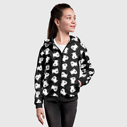 Толстовка на молнии детская Annoying dog pattern - Undertale, цвет: 3D-черный — фото 2