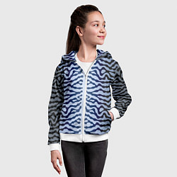 Толстовка на молнии детская Атлантическая скумбрия кожа, цвет: 3D-белый — фото 2