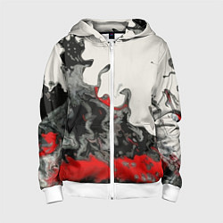 Толстовка на молнии детская Разводы краски, цвет: 3D-белый