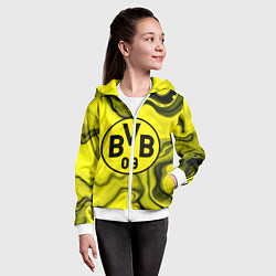 Толстовка на молнии детская Фк Боруссия Дортмунд, цвет: 3D-белый — фото 2