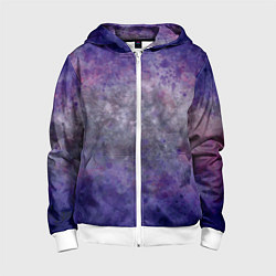 Толстовка на молнии детская Абстракция - a blue-violet gap into gray space, цвет: 3D-белый
