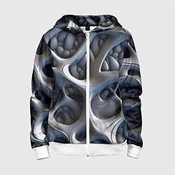 Толстовка на молнии детская Абстракция страшные корни, цвет: 3D-белый