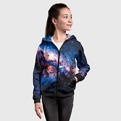 Толстовка на молнии детская Фантастический космос звёзды и туманности, цвет: 3D-черный — фото 2