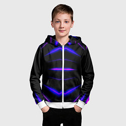 Толстовка на молнии детская Color black neon, цвет: 3D-белый — фото 2