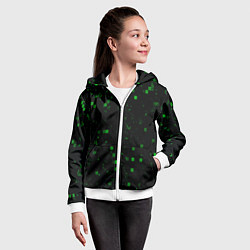 Толстовка на молнии детская Color green khaki, цвет: 3D-белый — фото 2