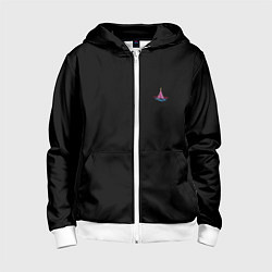 Толстовка на молнии детская New year eve in the forest, цвет: 3D-белый