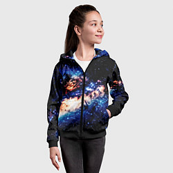 Толстовка на молнии детская Бесконечный космос и туманность, цвет: 3D-черный — фото 2