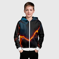 Толстовка на молнии детская Plate split, цвет: 3D-белый — фото 2