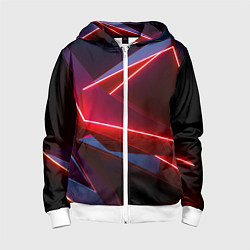 Толстовка на молнии детская Neon laser red, цвет: 3D-белый