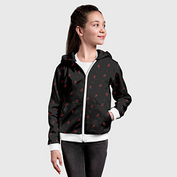 Толстовка на молнии детская Красный конь паттерн, цвет: 3D-белый — фото 2