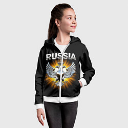 Толстовка на молнии детская Серебрянный орёл, цвет: 3D-белый — фото 2