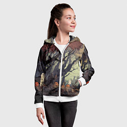 Толстовка на молнии детская Призрачный лес, цвет: 3D-белый — фото 2