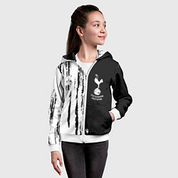 Толстовка на молнии детская Tottenham Hotspur белые краски, цвет: 3D-белый — фото 2