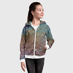 Толстовка на молнии детская Мокрый маслянный асфальт, цвет: 3D-белый — фото 2