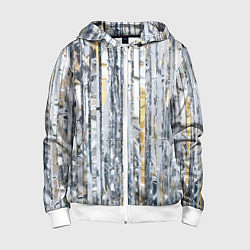 Толстовка на молнии детская Новогодний дождик, цвет: 3D-белый