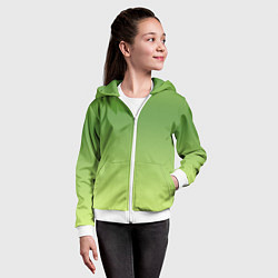 Толстовка на молнии детская Color green yellow, цвет: 3D-белый — фото 2