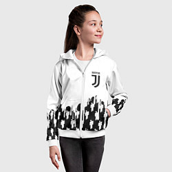Толстовка на молнии детская Ювентус краски люди, цвет: 3D-белый — фото 2