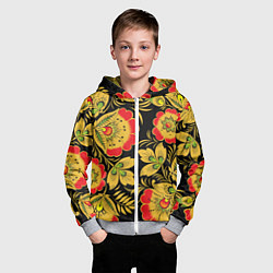 Толстовка на молнии детская Хохлома, цвет: 3D-меланж — фото 2