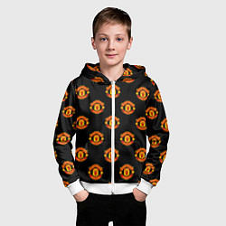 Толстовка на молнии детская Manchester United Pattern, цвет: 3D-белый — фото 2