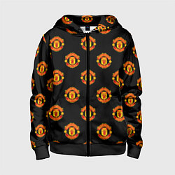 Толстовка на молнии детская Manchester United Pattern, цвет: 3D-черный