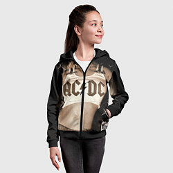 Толстовка на молнии детская AC/DC Girl, цвет: 3D-черный — фото 2