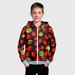 Толстовка на молнии детская Клубничка, цвет: 3D-меланж — фото 2