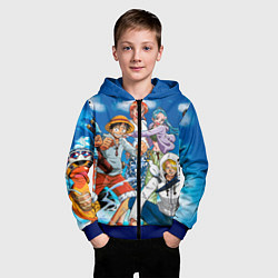 Толстовка на молнии детская One Piece, цвет: 3D-синий — фото 2