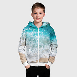 Толстовка на молнии детская Берег, цвет: 3D-белый — фото 2