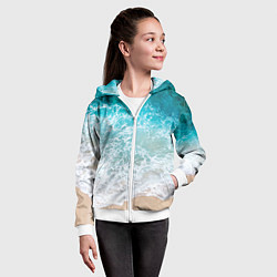 Толстовка на молнии детская Берег, цвет: 3D-белый — фото 2