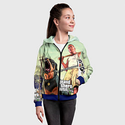 Толстовка на молнии детская GTA 5: Franklin Clinton, цвет: 3D-синий — фото 2