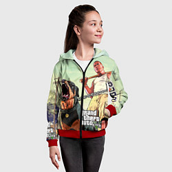 Толстовка на молнии детская GTA 5: Franklin Clinton, цвет: 3D-красный — фото 2